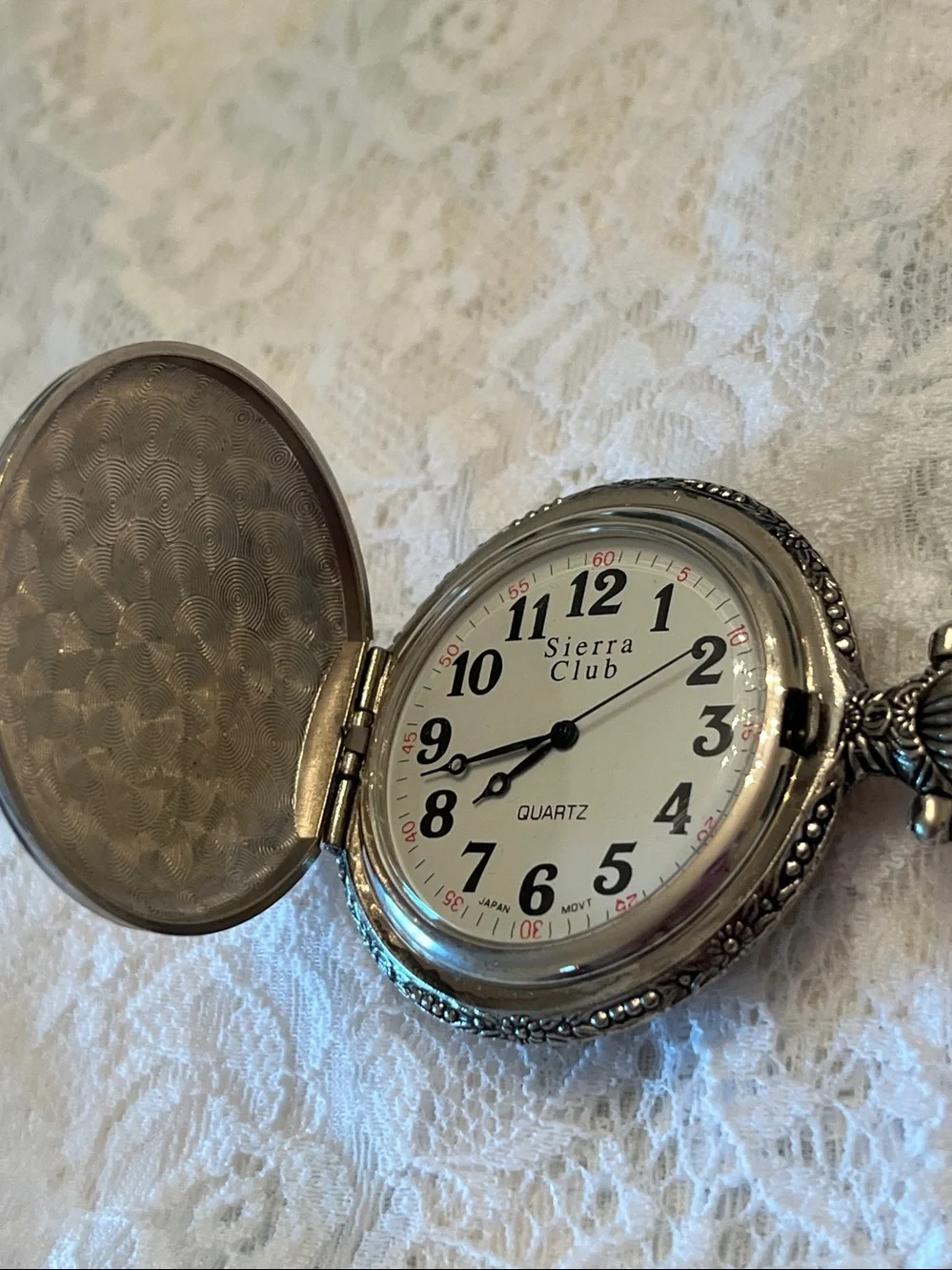 Antique-Style Silver Golf Pocket Watch Case